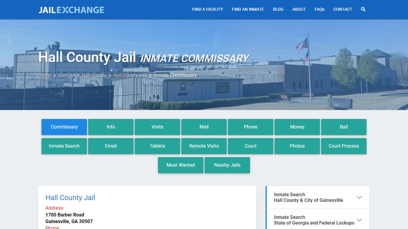 Inmate Commissary, Care Packs - Hall County Jail, GA